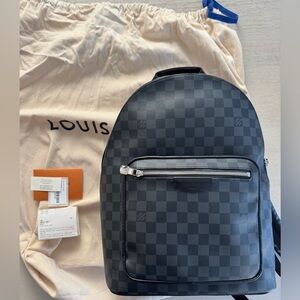 Men's Louis Vuitton Josh nv d grap n40365 backpack in graphite damier pattern